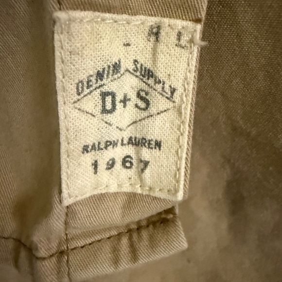 Vintage Denim Supply Ralph Lauren Tan Twill Safari Field Shirt Size Large - Picture 9 of 12